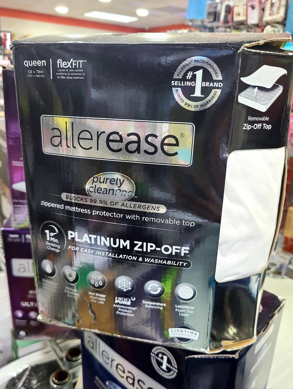 Allerease Platinum Queen Zip-Off Plush Top Waterproof Allergen and Bedbug Barrie - Picture 12 of 15